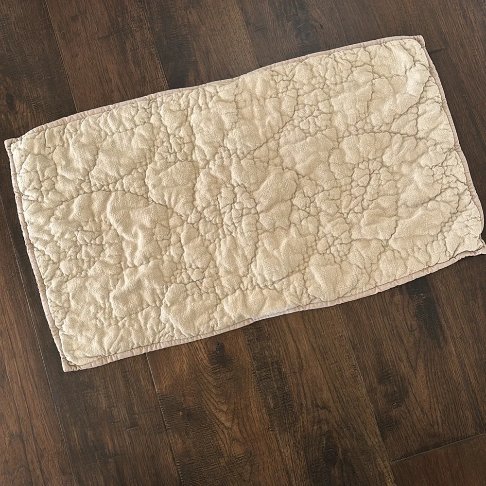 Pottery Barn Beige Textured Organic Thick Cotton Pickstitch King Pillow Sham (1)